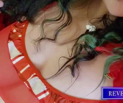 RevealMe || CURVY BABE SEE-THROUGH DRESS CHAIR MASTURBATION & TIT PLAY